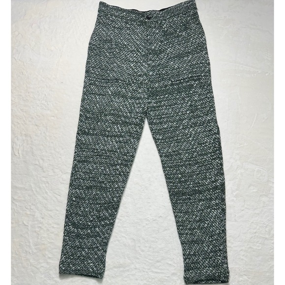 Free People Pants - Free People Pants Cozy Knit Womens Size S Green White Textured Casual‎ High Rise